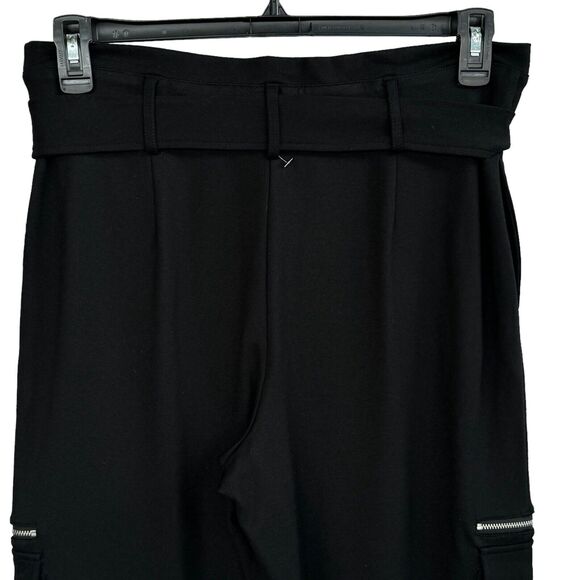 Bar III Large Career Pants Pockets Hi-Rise Pull-On Stretch Cuffed Hems Black New - Picture 6 of 10